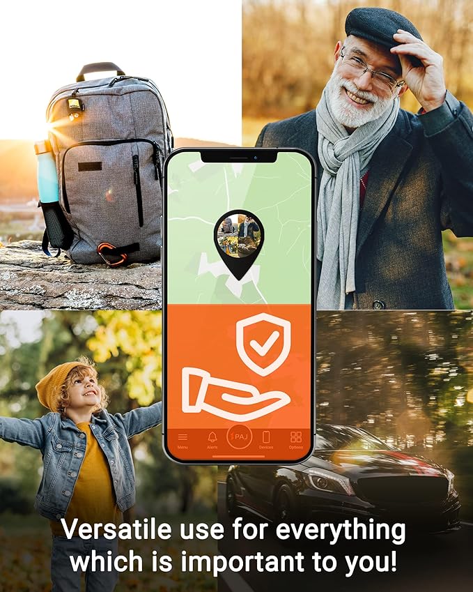 PAJ Allround Finder 4G - Real-Time GPS Tracking for Cars, Motorcycles, Kids & Seniors - SOS Button, Voice Messages & Up to 40-Day Battery for Safety & Security