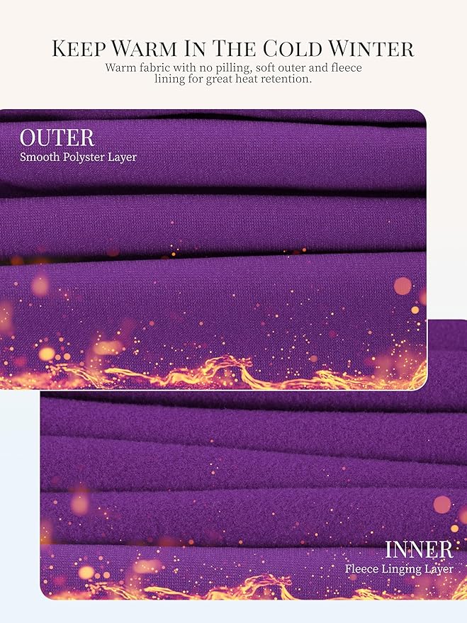 VZV Thermal Underwear for Women, Long Johns for Women Thermal Sets Fleece Lined Base Layer Top and Bottom Set