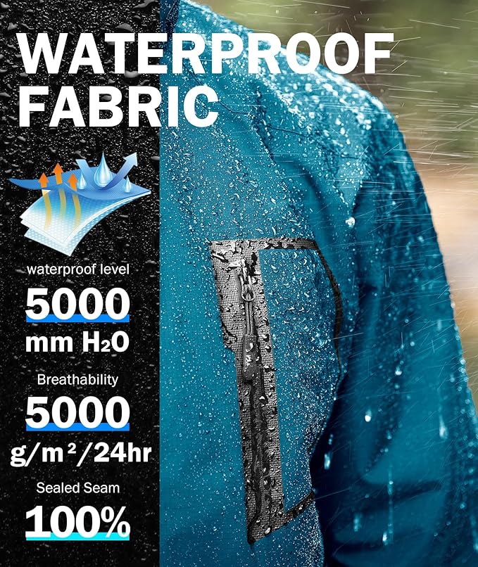 SWISSWELL Mens Rain Jackets Waterproof with Hood Men Windbreaker Jackets Lightweight Rain Coats for Golf Fishing Hiking