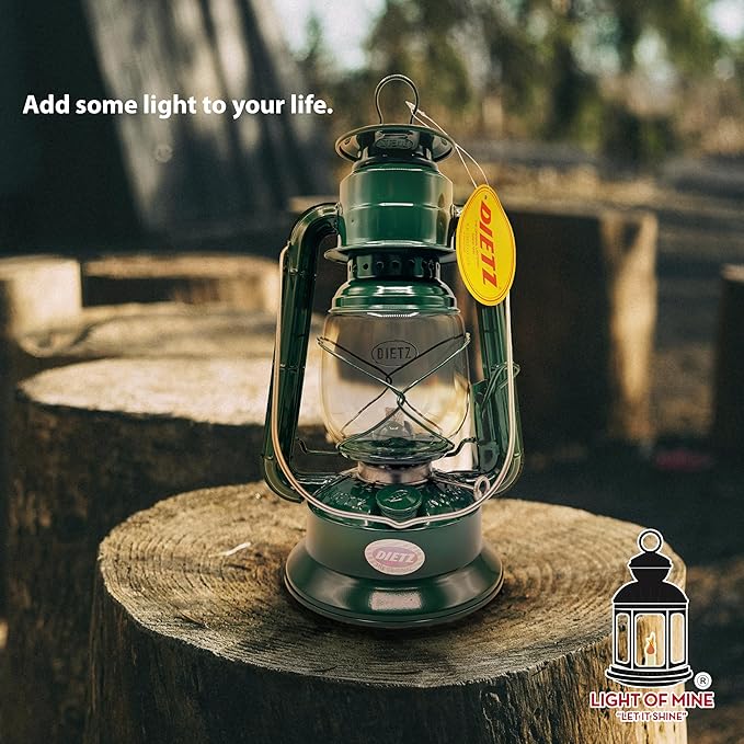 Light of Mine - Dietz #30 Little Wizard Green Oil Lantern with 5/8" Replacement Wick Strips (Green)