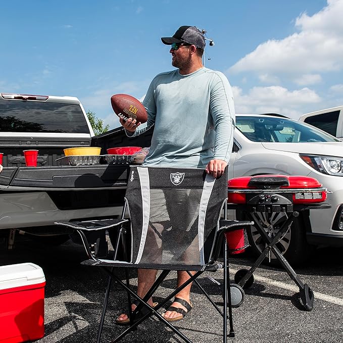 Kijaro Dual Lock Pro Sports Fan Folding Chair, 26" L x 35.5" W x 37" H, Las Vegas Raiders