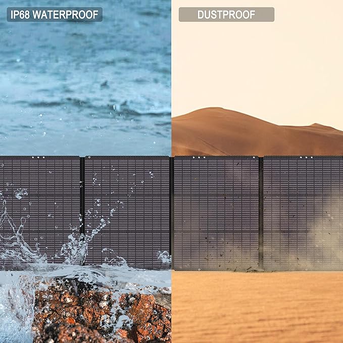 N-Type 16BB 200W Portable Solar Panels for Power Station, IP68 Waterproof ETFE Foldable Solar Panel Kit 25% High Conversion Efficiency Solar Panel for Camping Outdoor RV Blackout