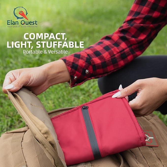 Stuffable Camping Pillow Sack (Large, Red) - 12 x 17 - Camping Essentials for Hiking, Backpacking and Travel Essentials - Sold Empty Bring Your Own Stuffing