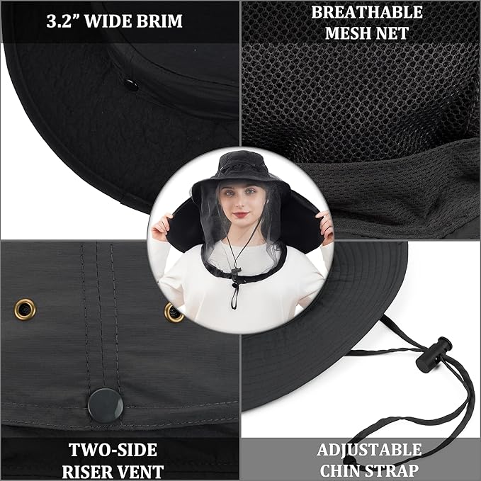 Palmyth Head Net Hat, Sun Hat Safari Hat