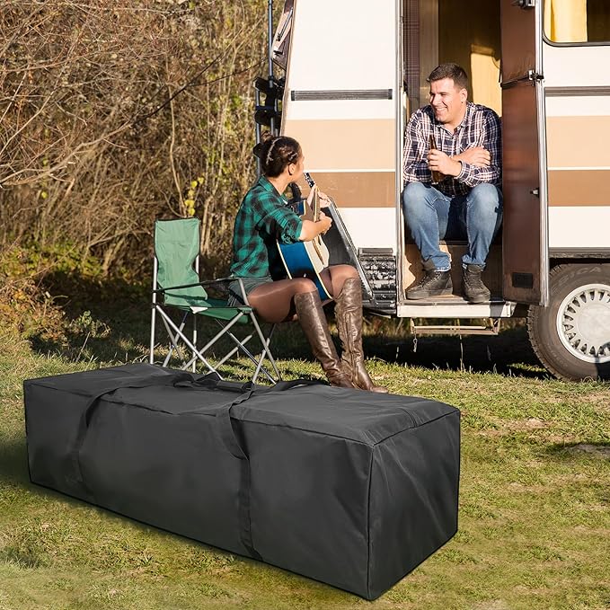 COOLBEBE 60" Sports Duffle Bag - 332L 2PCS Extra Large Travel Duffel Luggage Bag with Upgrade Zipper, Sturdy & Water Resistant Long Duffle Bag for Camping Moving (Black 60inch 2Pack)