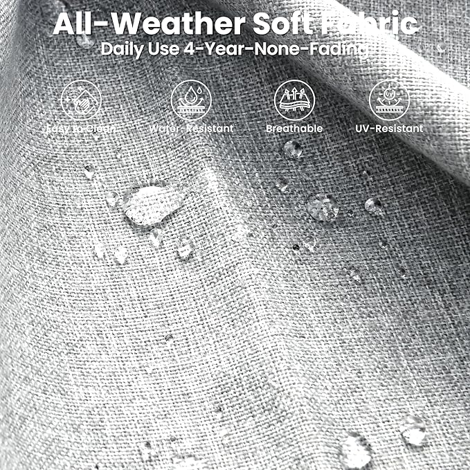 ovios 6 Pieces Patio Furniture Set with 54" Fire Pit Table, Outdoor Wicker Sofa with Comfy Cushions, All Weather High Back Rattan Couch Conversation Set, Grey