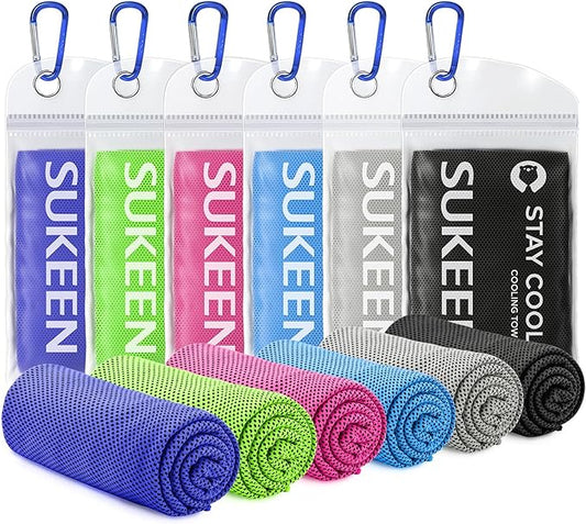 Sukoon Cooling Towel - Bulk Chilly Ice Towel (40"x12"), Soft Microfiber for Yoga, Sport, Running, Gym, Camping & More Activities