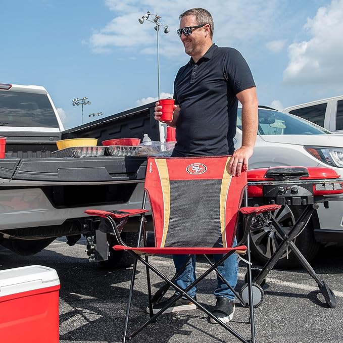 Kijaro Dual Lock Pro Sports Fan Folding Chair, 26" L x 35.5" W x 37" H, San Francisco 49ers