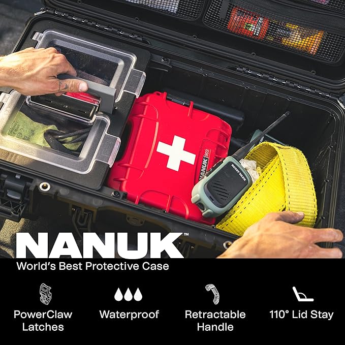 NANUK Trail 30 – 28.5L (7.5-Gallon) Waterproof Storage Box – Wheeled and Modular Cargo Case for Camping, Fishing, Hunting & Outdoor Storage - Dustproof and Impact Resistant (22" x 14" x 9") – Orange