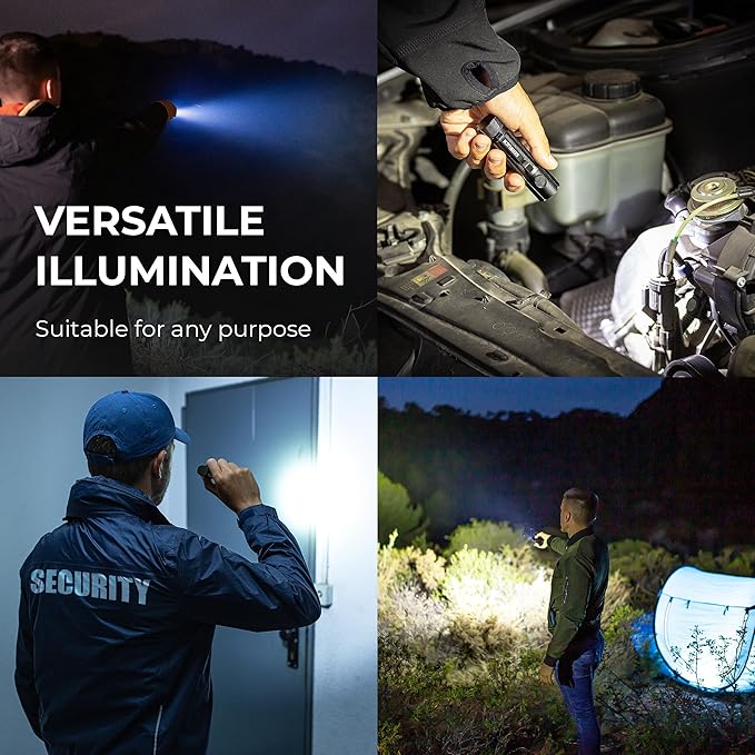 LED Rechargeable Flashlight - Super Bright 1250 High Lumens Flashlight, Waterproof IP68 Small Compact Pocket Tactical Flashlight for Home, Emergency, Rescue, Camping, Gifts for Men Black