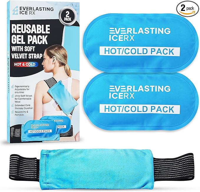 Reusable Hot and Cold Gel Ice Pack Wrap (2 Pack) - Hot and Cold Therapy Solution for Injuries - Adjustable & Flexible for Knees, Back, Shoulders, Arms, and Legs - Ice Packs for Injuries Reusable