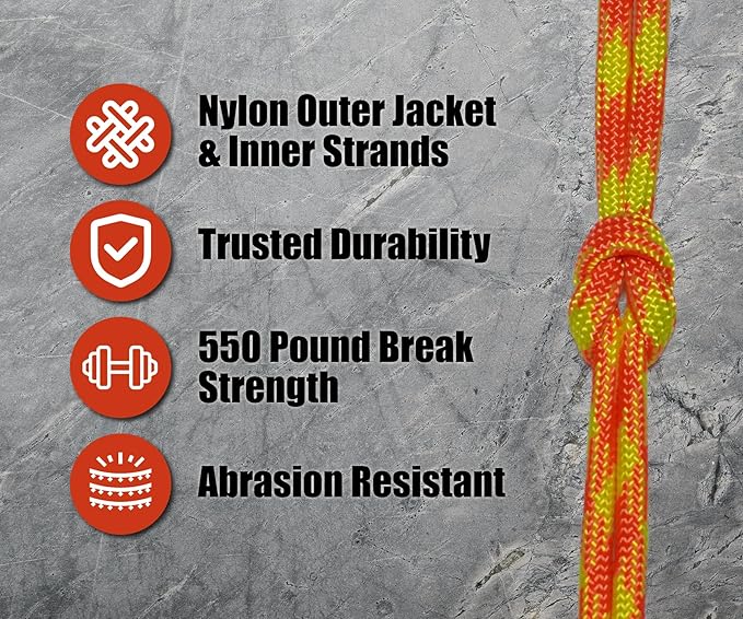 BORED? PARACORD! 550 lb Paracord - Ideal for Crafting, Camping, DIY Projects, Active & Military Outdoors - Strong Survival Rope - Tactical Parachute Cord Type III - Search and Rescue 100 Feet