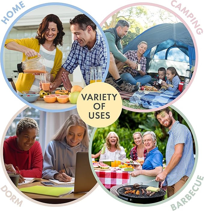 FOODLE Wheat Straw Dinnerware Set - BPA Free & Safety Tested - Microwave & Dishwasher Safe - Perfect for Picnic, Dorm, RV Dishes - Camping Plates Cups and Bowls Set - Great for Kids & Adults - For 4