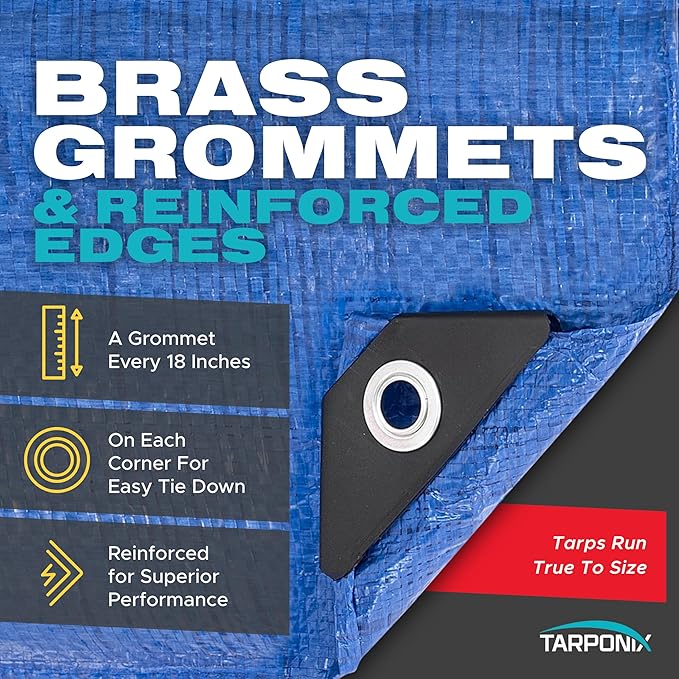 Better Blue Poly Tarp 16’ x 20’ – Lightweight 5 Mil Waterproof Cover – Durable, Weatherproof, Multipurpose Protection for Camping, Roofing, Construction