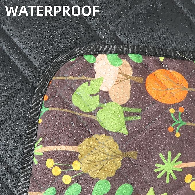 Outdoor Picnic Blanket Brown Tree 60"x80" Sandproof Beach Blanket Waterproof Picnic Blankets Foldable for Caming, Beach, Outdoor Activities.