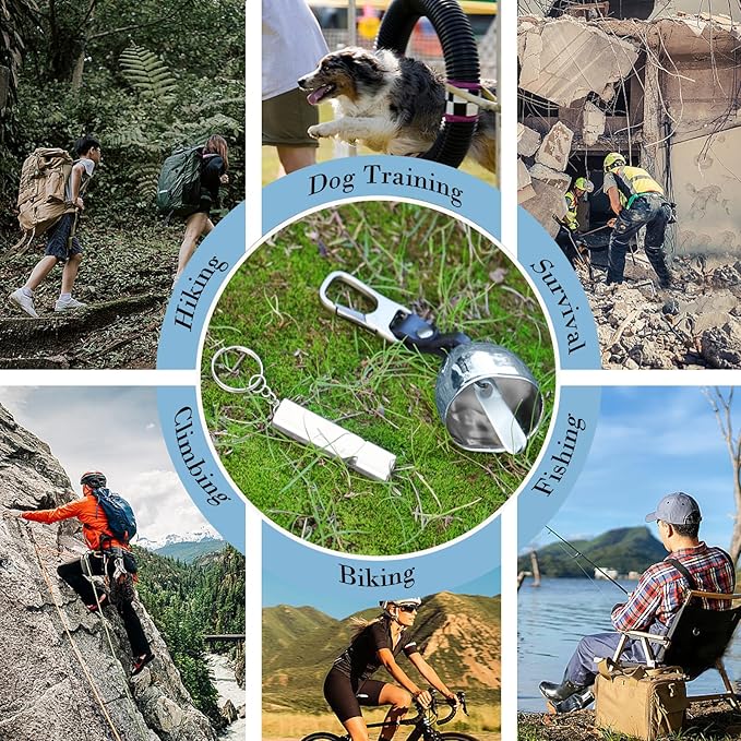 Loud Bear Bell with Silencer | Hiking Accessories | Emergency Whistle & Copper Bell for Hiking, Backpacking, Survival, Biking, Fishing, Climbing, Camping