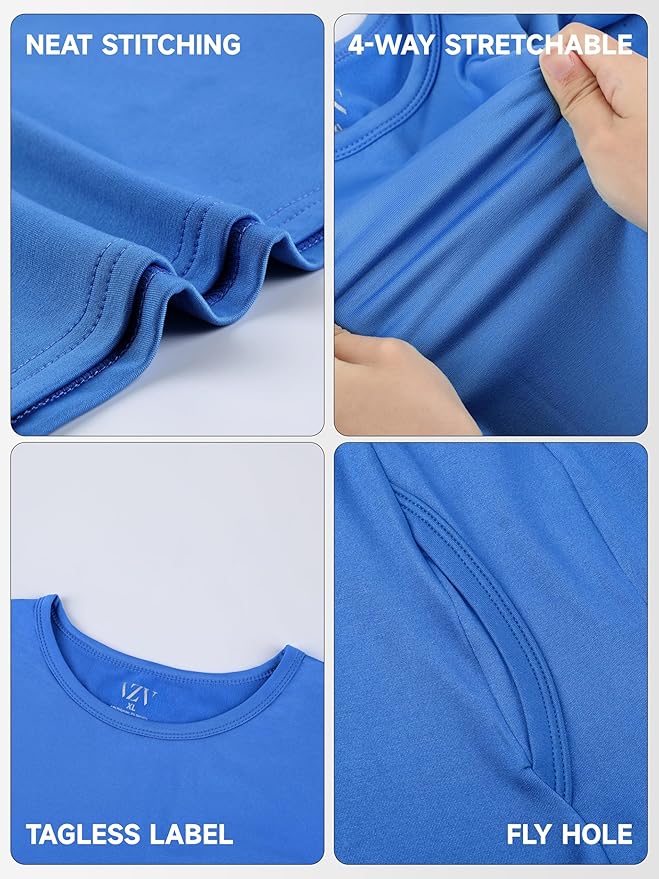 VZV Thermal Underwear for Men Fleece Lined Long Johns for Mens Thermals Top and Bottom Set Soft Base Layer for Winter