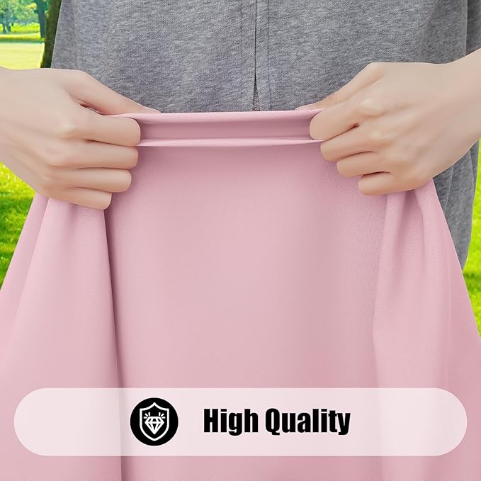 Smiry 2 Pack Rectangle Picnic Table Cloth, Waterproof Elastic Fitted Tablecloths, Washable Polyester Rectangular Patio Table Cover for Camping, Indoor and Outdoor (Pink, 30"x96")