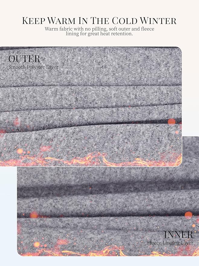 VZV Thermal Underwear for Women, Long Johns for Women Thermal Sets Fleece Lined Base Layer Top and Bottom Set