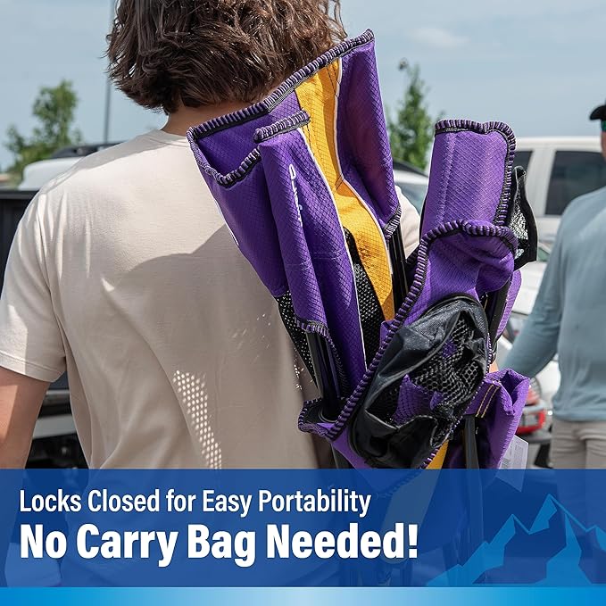 Kijaro Dual Lock Pro Sports Fan Folding Chair, 26" L x 35.5" W x 37" H, Minnesota Vikings