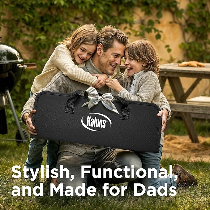 Kaluns Grilling Accessories, Dad Gifts for Christmas Grilling Gifts, Heavy Duty Stainless Steel Grill Set BBQ Grill Accessories for Outdoor Grill with Storage Case and Apron, Best Gifts for Men Dad