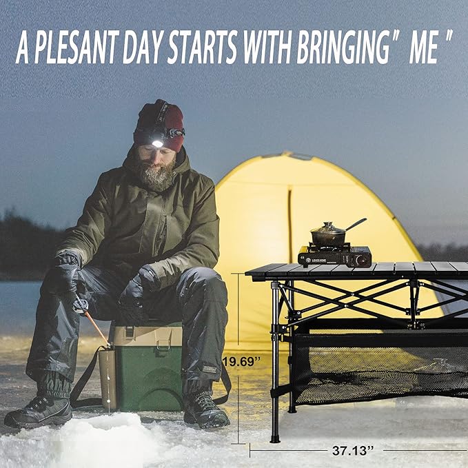 Lightweight Aluminum Folding Camping Table (47” x 21.65” x 26.7”), Portable Roll-Up Design for Outdoor, Camping, Beach, BBQ, Patio, and Picnic, Durable & Waterproof with Carrying Bag