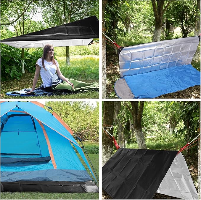 RedSwing Heavy Duty Reflective Survival Space Blanket, Multipurpose Emergency Thermal Blanket for All Weather, Black