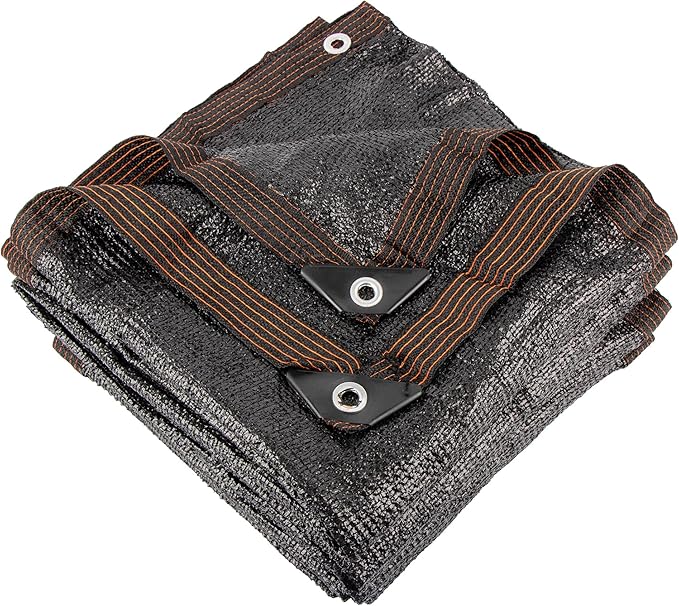 70% 10 X 20 FT Black Shade Cloth, Outdoor Sunblock Shade Cloth with Grommets, Durable Sun Shade Netting Shading Antifreezing for Patio, Garden, Plants Cover, Greenhouse, Barns, Dog Kennel