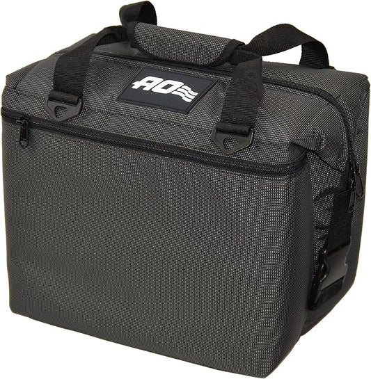 AO Coolers Ballistic Series Soft Cooler, Insulated and Leak Proof, 12-Pack, Black/Charcoal