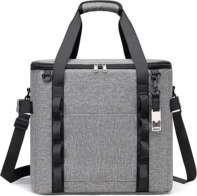 Insulated Soft Cooler Bag 12"x12"x12" Large Leakproof Soft Sided Ice Chest for Travel Beach Camping, 50 Cans Portable Cooler Box for Grocery Shopping, Road Trips