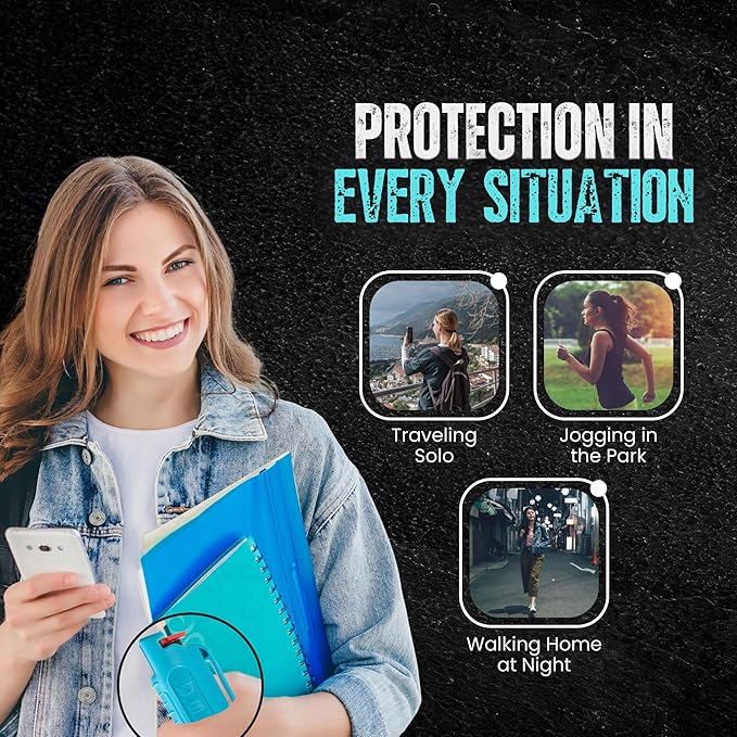 Police Magnum Keychain Pepper Spray Self Defense Belt Clip Holder - 2 Pack Tactical Maximum Strength OC with Dye - Small Safety Key Chains for Women & Men - Made in The USA