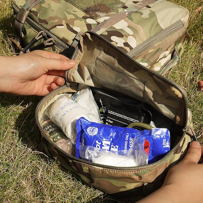 PETAC GEAR 4 PCS Tactical Modular Packing Cubes with Waterproof Material, Large Capacity Storage Bag, Easy Clean Outdoor Travel Organize Storage Pouches Bags (MC)