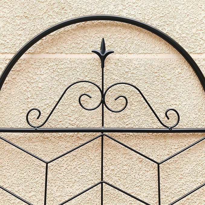 Metal Garden Trellis Rustproof Trellis for Climbing Plants Outdoor Flower Support (Black-4 Pack, 71"x19.7")