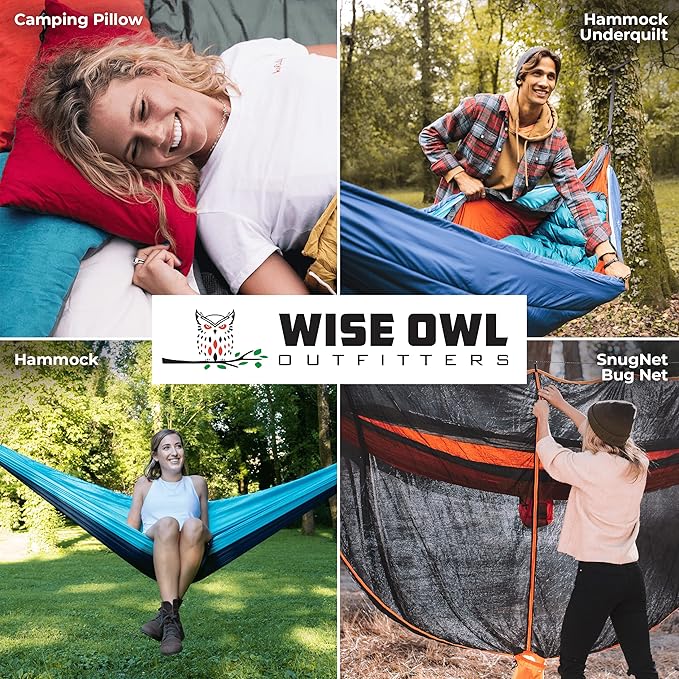 Wise Owl Outfitters Outdoor Camping Blanket – Lightweight Packable Puffy Quilt for Backpacking, Hiking & Travel – Warm Water Resistant Blanket for Cold Weather Camping