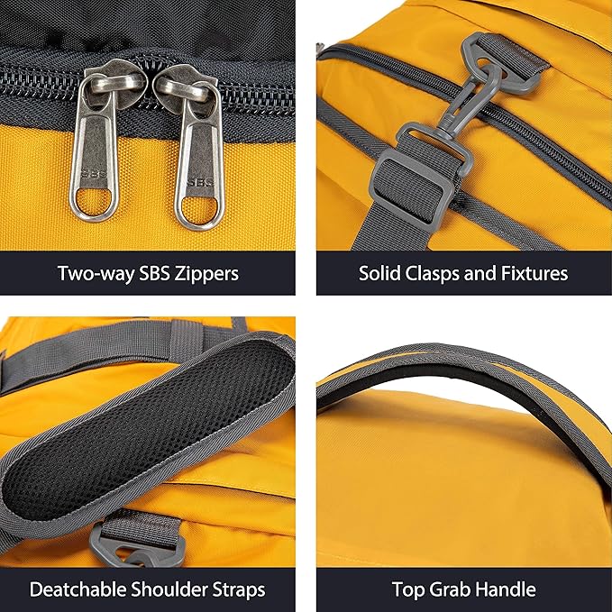 Ubon Large Duffel Bag Weekender Bags with Shoe Compartments 4-Way Sports Gym Backpack with Padded Straps Camping Traveling Duffle Bag