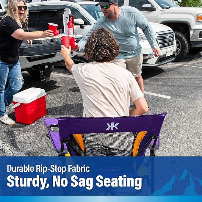 Kijaro Dual Lock Pro Sports Fan Folding Chair, 26" L x 35.5" W x 37" H, Minnesota Vikings