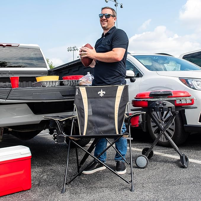 Kijaro NFL Sports Fan Folding Chair, 26" L x 35.5" W x 37" H, New Orleans Saints