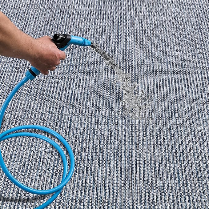 Keen Home Design Terrace Outdoor Area Rug - 5x8 Washable Indoor/Outdoor Rug for Patio, Kitchen, Balcony, Beach, Garden, Deck and Porch, Size: 5'3"x7'7"