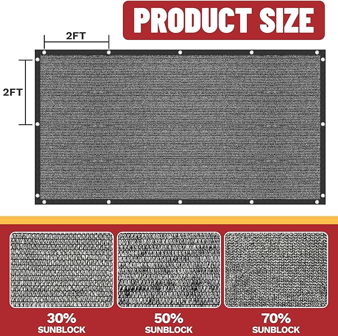 ShadeMart 70% Shade Cloth for Plant, Custom Size 4FT x 73FT Outdoor Dog Shade Tarp, Shade Cover with Upgrade Grommets and Zip Ties, Sunblock Net for Garden Carport Chicken Coop Dog