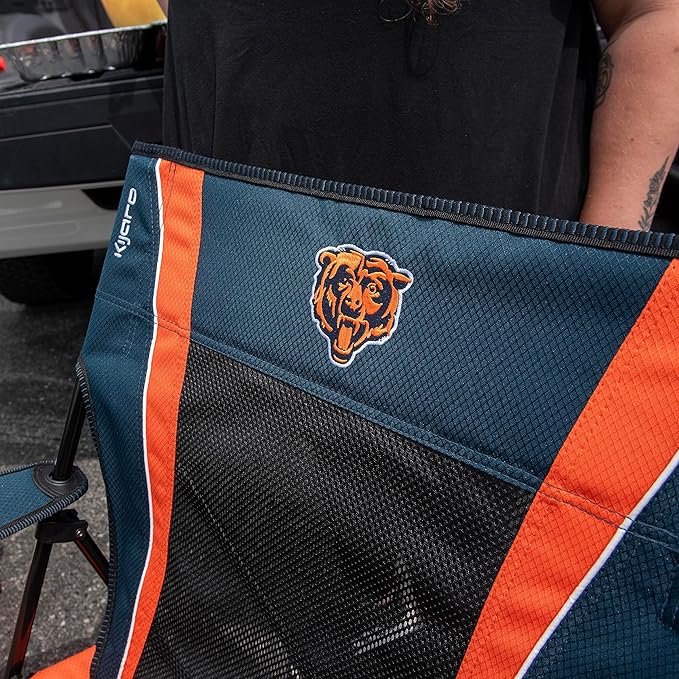 Kijaro Sports Fan Folding Chair, 26" L x 35.5" W x 37" H, Chicago Bears