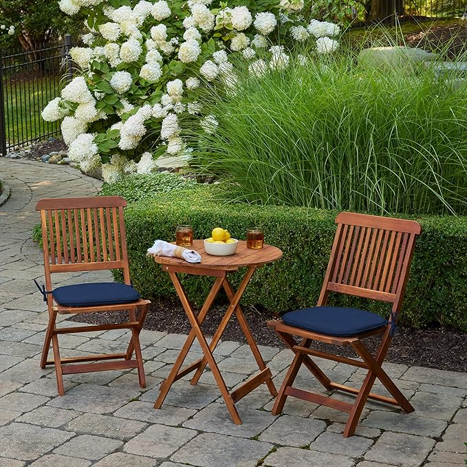 Arden Indoor/Outdoor Foam Seat Pad, 2 Pack, 17 x 16, Patio Cushion, Water Repellent, Fade Resistant, Foam Cushion Sapphire Blue Leala