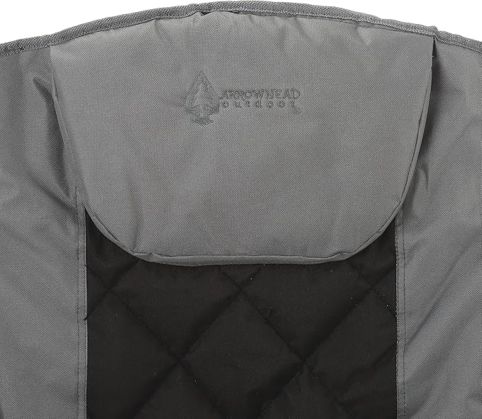 ARROWHEAD OUTDOOR Portable Folding Camping Quad Chair w/ 6-Can Cooler, Cup & Wine Glass Holders, Heavy-Duty Carrying Bag, Padded Armrests, Headrest & Seat, Supports up to 550lbs, USA-Based Support