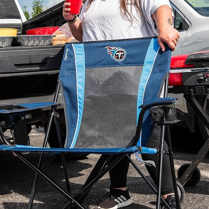 Kijaro Sports Fan Folding Chair, 26" L x 35.5" W x 37" H, Tennessee Titans
