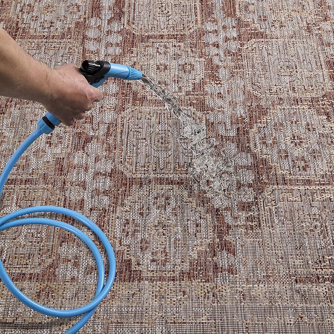 Keen Home Design Terrace Outdoor Area Rug - 8x10 Washable Indoor/Outdoor Rug for Patio, Kitchen, Balcony, Beach, Garden, Deck and Porch, Size: 7'7"x10'