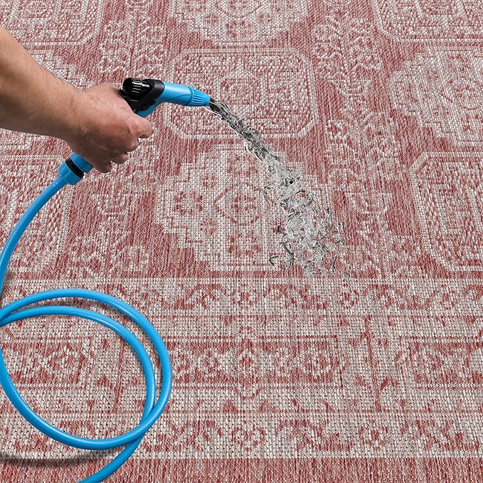 Keen Home Design Terrace Outdoor Area Rug - 6x9 Washable Indoor/Outdoor Rug for Patio, Kitchen, Balcony, Beach, Garden, Deck and Porch, Size: 6'x8'10"