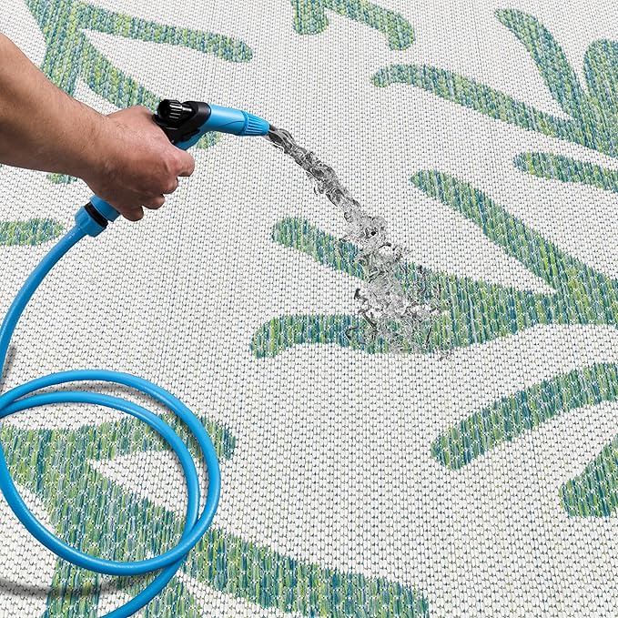 Keen Home Design Terrace Outdoor Area Rug - 5x8 Washable Indoor/Outdoor Rug for Patio, Kitchen, Balcony, Beach, Garden, Deck and Porch, Size: 5'3"x7'7"