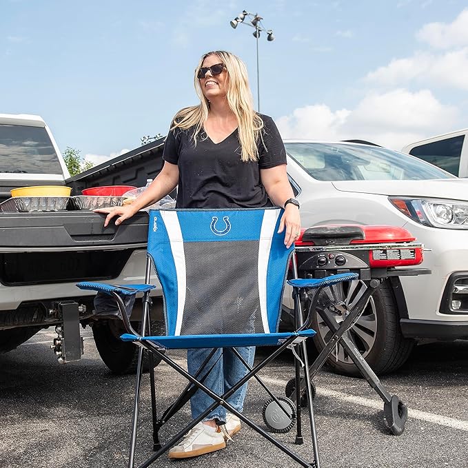 Kijaro Sports Fan Folding Chair, 26" L x 35.5" W x 37" H, Indianapolis Colts