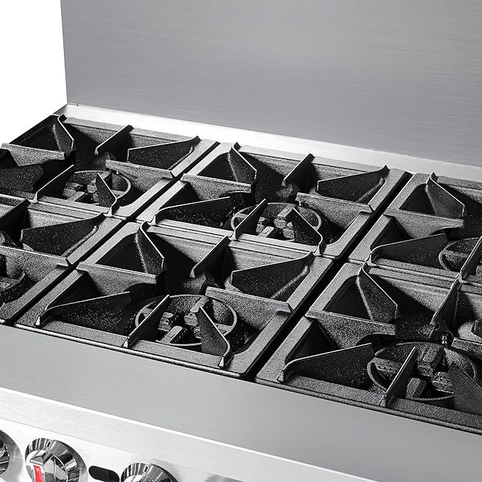 KoolMore KM-CRGB60-LP 60 in. 6 Burner Commercial Liquid Propane Range with 24 in. Griddle and Broiler