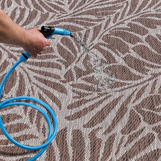 Keen Home Design Terrace Outdoor Area Rug - 4x6 Washable Indoor/Outdoor Rug for Patio, Kitchen, Balcony, Beach, Garden, Deck and Porch, Size: 3'10"x5'7"