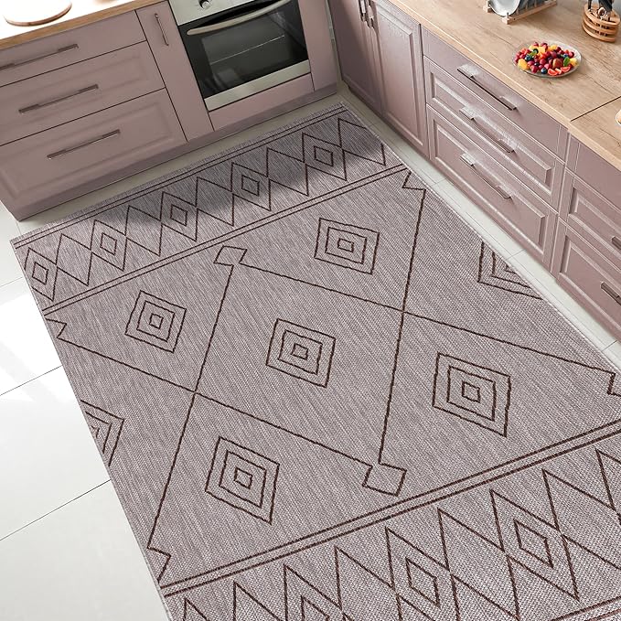 Keen Home Design Terrace Outdoor Area Rug - 6x9 Washable Indoor/Outdoor Rug for Patio, Kitchen, Balcony, Beach, Garden, Deck and Porch, Size: 6'x8'10"